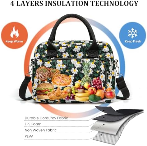 MEXS Insulated Lunch Bag for Women Men Large Reusable Lunch Box Adult Leakproof Portable Cooler Tote Bags for Work Picnic