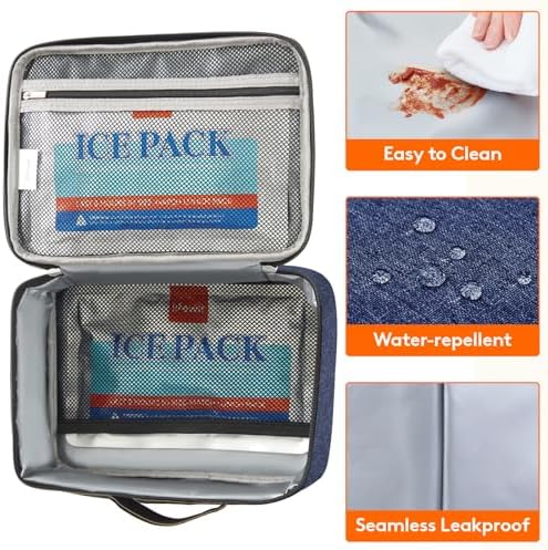Lifewit Freezable Lunch Box, Insulated Reusable Lunch Bag with 2 Ice Packs