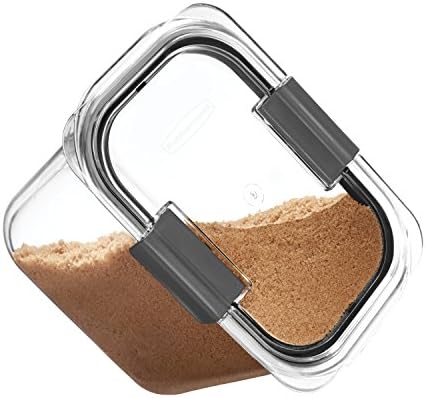 Rubbermaid Brilliance 12-Cup Airtight Food Storage Container, Perfect for Pantry Staples, Clear/Grey