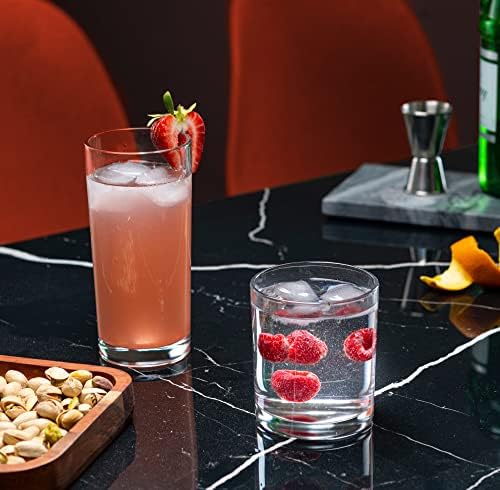 Le'raze 8pc Drinking Glasses Dishwasher Safe Everyday Durable Glassware Set