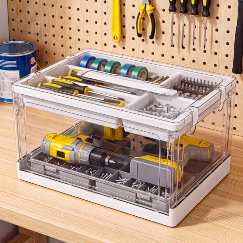 24QT 2Packs Clear Craft Organizers and Storage with Trays