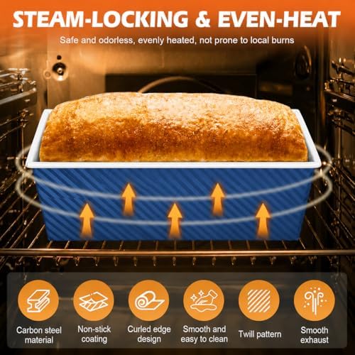 Bread Loaf Pan with Lid-2Pack, 2.2LB & 1LB
