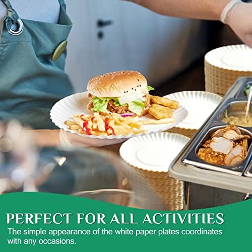 JOLLY PARTY 8.5inch 600Count White Paper Plates Everyday Disposable Plate