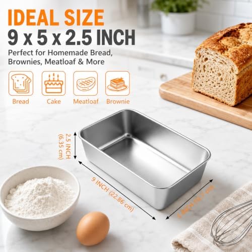 Loaf Pans 9x5 Inch, 4 Pack Bread Pans for Baking