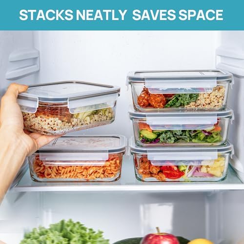 Vtopmart 2Pack 30oz Meal Prep Container Glass with Lids