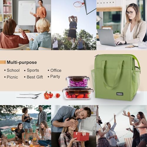 Insulated Lunch Bag Women, 12L Large Thermal Snack Bag Reusable Cooler Tote