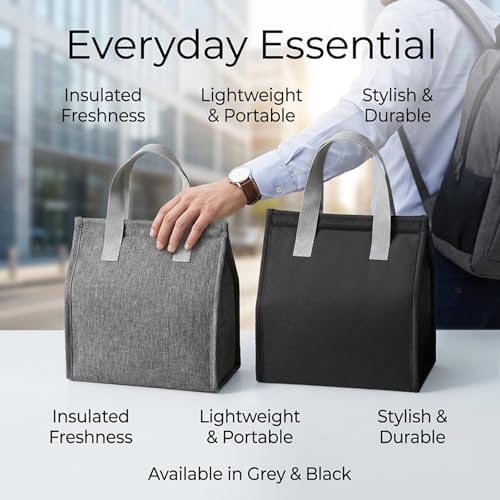 RAINFLOW Insulated Lunch Bag - Thermal Lunch Tote For Office Travel