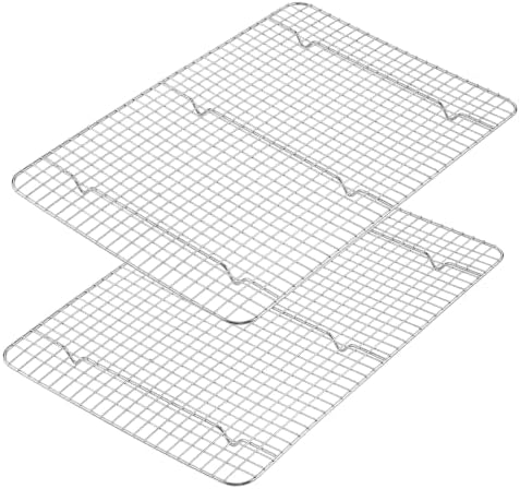 Cooling Rack Set of 2, E-far 18½x12½ Wire Racks for Baking Cooking Grilling