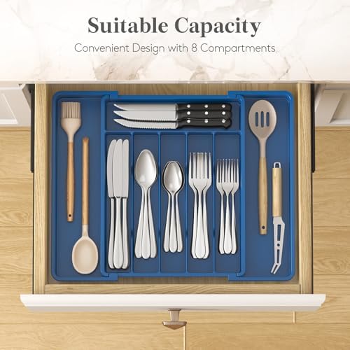 Lifewit Expandable Silverware Drawer Organizer, Kitchen Utensil Tray