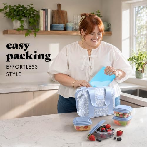 Fit & Fresh Remi Neoprene Lunch Bag for Women w/Ice Pack & Containers