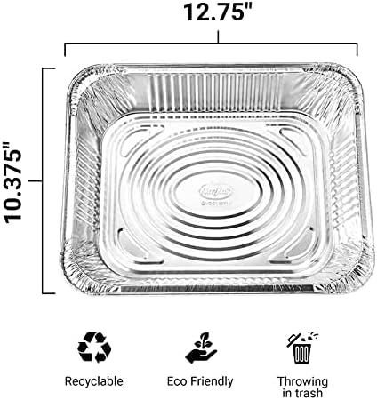 Nicole Home Collection Aluminum Pans With Lids Half Size 9x13 Extra Heavy Duty, Disposable Foil Pans For Baking (25 Sets)