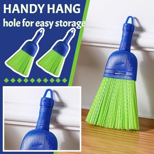 Domensi 2 Pcs Whisk Broom Poly Fiber Hand Brush with Hang Hole Car Cleaning