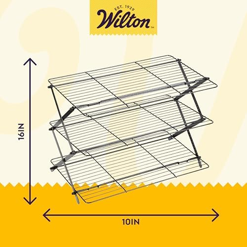 Wilton Gold Premium Non-Stick Warp-Resistant Bakeware, Made without PFAs, 3-tier Cooling Rack, Packaging May Vary