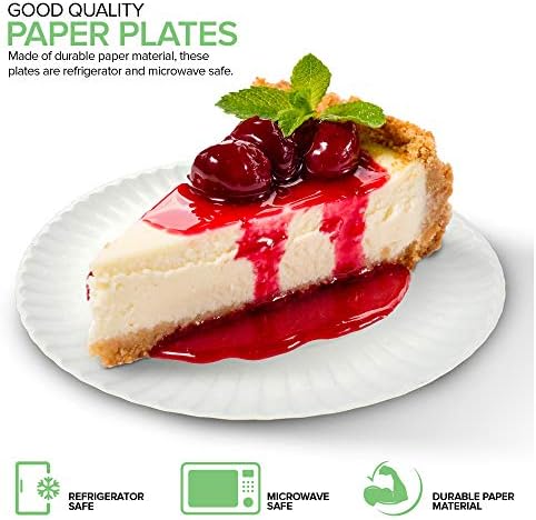 6-Inch Paper Plates Uncoated, Everyday Disposable Dessert Plates 6" Paper Plate Bulk, White, 500 Count, Stock Your Home
