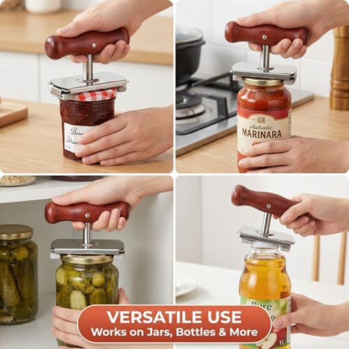 Jar Opener for Seniors with Arthritis & Weak Hands, Easy Twist Jar Openers, Adjustable Multifunctional Jar Lid Opener, Jar Bottle Cap Opener Gripper, Useful Gifts for Elderly/Women/Men