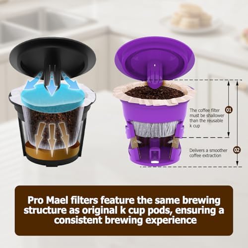 Pro Mael 720 Disposable K Cup Paper Filters for Keurig 1.0&2.0, Unbleached