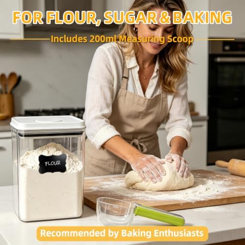 Pop Push Button Airtight Food Storage Containers Baking Set 5 Pcs