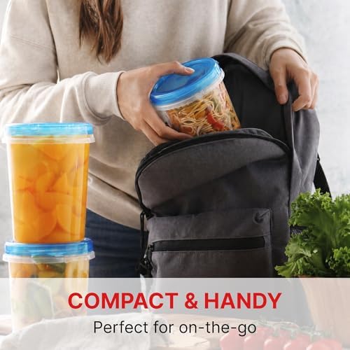 Tafura Freezer Storage Containers, 10 Pack, 32 Oz Leakproof BPA-Free Lids