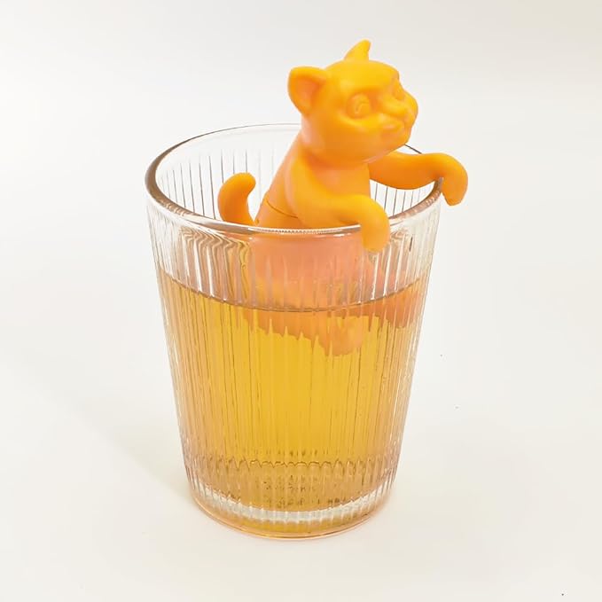 2 Pcs Cute Tea Infuser, Silicone Tea Infuser, Tea Diffuser, Reusable Tea Infuser, Tea Sets for Women Gift, Gifts for Tea Lovers (Orange cat + pug)