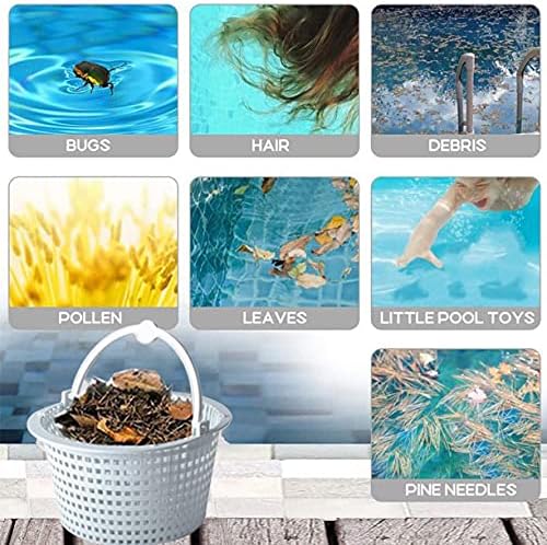 𝗨𝗽𝗴𝗿𝗮𝗱𝗲𝗱 SPX1091C Skimmer Basket 2-Pack Compatible with Haywardd Automatic Skimmers SP1091LX ,SP1091WM ,6.4" Top, 3.4" Deep, 4.7"Bottom with Handle, Set of 2 Above Ground Pool Skimmer Basket