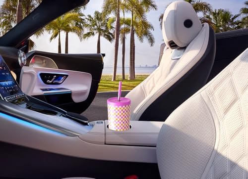 Meoky 24 oz Insulated Tumbler with Lid and Straw, Stainless Steel Vacuum Insulated Tumbler, Keeps Cold for 24 Hours, 100% Leak Proof, Fits in Car Cup Holder (Candy)
