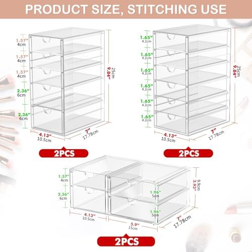 caktraie 30-Drawer Acrylic Storage & Makeup Organizer for Desk