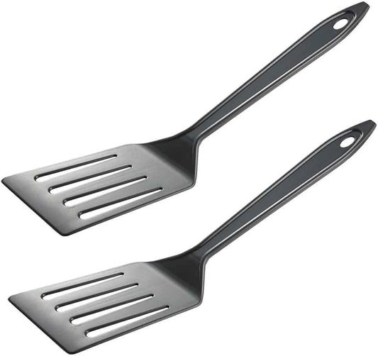 Hutzler 11-inch LOPOL Reinforced Nylon Slotted Spatula Turner, Set of 2 (Gray)