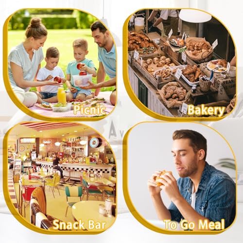 Qyyiguf 200 PCS Clear Plastic Square Hinged Containers,Disposable To Go Containers with Lids,Clamshell Food Containers for Sandwiches,Dessert,Cakes,Cookies,Salads,Pasta(5.3x4.7x2.8 In), 41wsdSDF