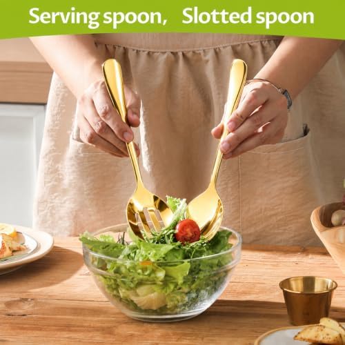 XEVOM 17 Pcs Serving Utensils, Stainless Steel Flatware Serving Tools Kit