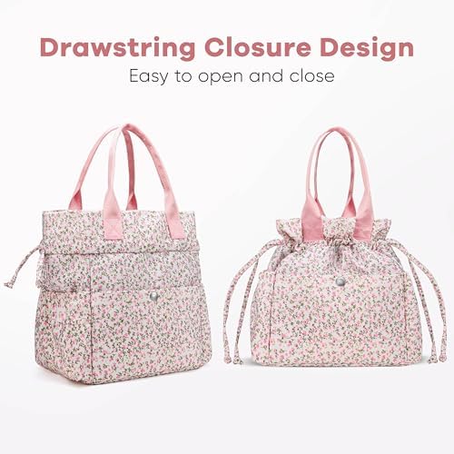 Yarnic Lunch Bag Women Insulated Lunch Box with Water Bottle Holder