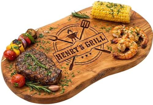 Personalized Grill Cutting Board for Men, Him - Custom Boards for BBQ & Grilling Master, Unique Gift for Dad, Husband, Grillfather, Grandpa, Uncle, Brother, Boyfriend, Papa, Father’s Day Gifts