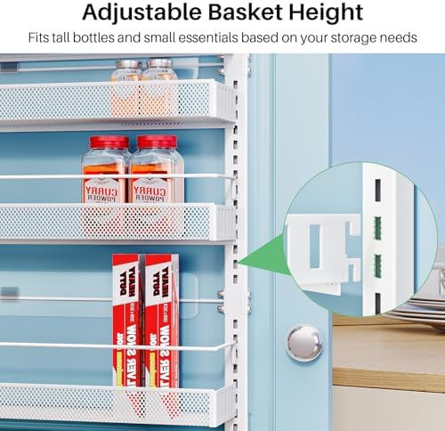 SNTD 8 Tiers Over the Door Organizer, 17" W x 6" D x 69" H, White