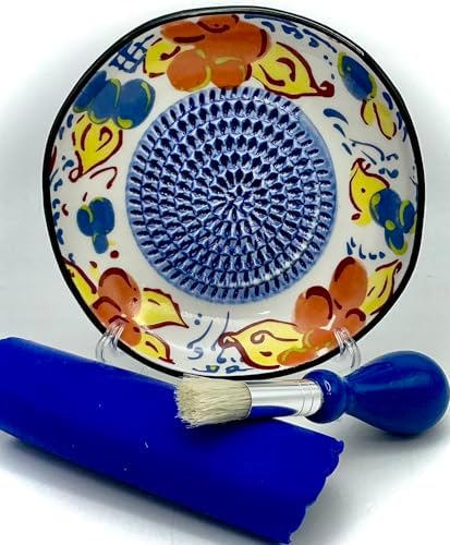 BonCera, Premium Ceramic Garlic Grater Plate Set - Artisan Flower