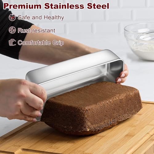LIANYU Stainless Steel Loaf Pan, 12x5 Inch Large Bread Pan for Baking
