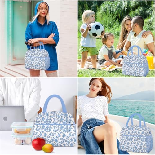 Coobiiya Lunch Bag Lunch Box for Women Men, Reusable Cute Corduroy Lunchbag - Leakproof, Insulated LunchBox Tote with Large Capacity