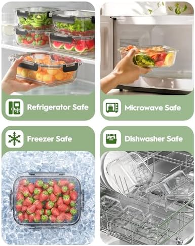 Canfanni 40 Piece Glass Food Storage Containers with Airtight Lids