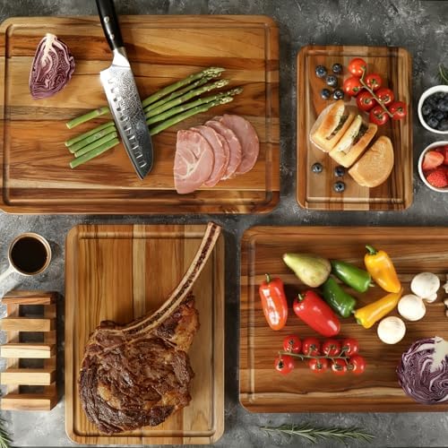 4 Pack Teak Cutting Board Wood Wooden Cutting Boards For Kitchen