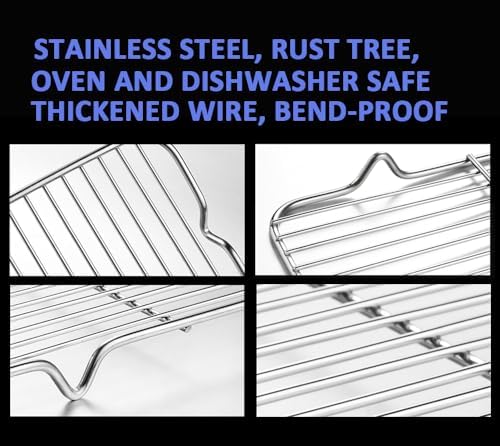 Oven Roasting Rack 11 x 15.4 inch Rectangle Baking Cooling Steaming Grilling Rack with 4 Legs Stainless Steel Rack,Perfect To Cool and Bake(11"X15.4",39X28cm)