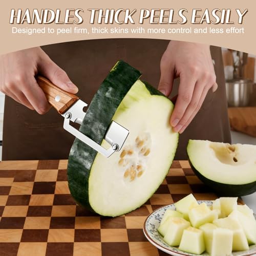 2026 Upgrade Vegetable Peeler With Wooden Handle, Stainless Steel Wide Blade Potato and Carrot Peeler, 3-in-1 Veggie Peeler With Scallion Shredder and Bottle Opener for Kitchen, Camping and Travel