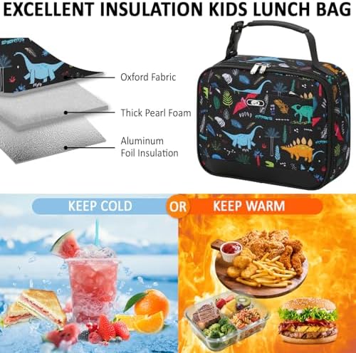 Tenot Lunch Box Kids Insulated Lunch Tote Bag Dinosaur