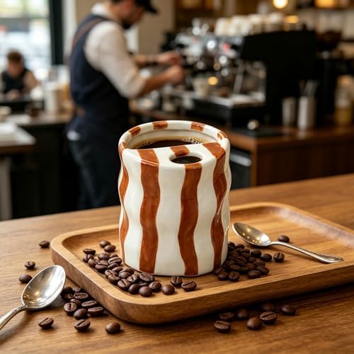 Espresso Cups Ceramic Coffee Mug Series European Striped Dot Coffee Cup And Saucer Mug Cake Plate Afternoon Tea Set Tea Cup And Saucer (Orange 2)