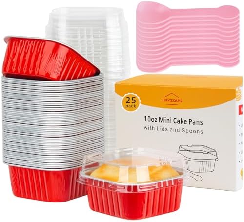 LNYZQUS 10oz Mini Cake Pans with Lids, Small Cinnamon Roll Containers