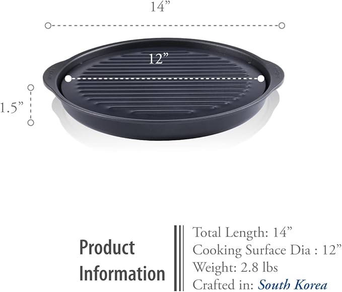 TECHEF - TRUE GRILL PAN SET (Standard & Dome) - Stovetop Nonstick Indoor/Outdoor Smokeless BBQ Grill Set, including a Grill Plate and Aluminum Drip Tray