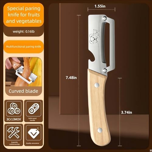 Vegetable Peeler,Stainless Blade,Wooden Handle,Veggie Potato Apple