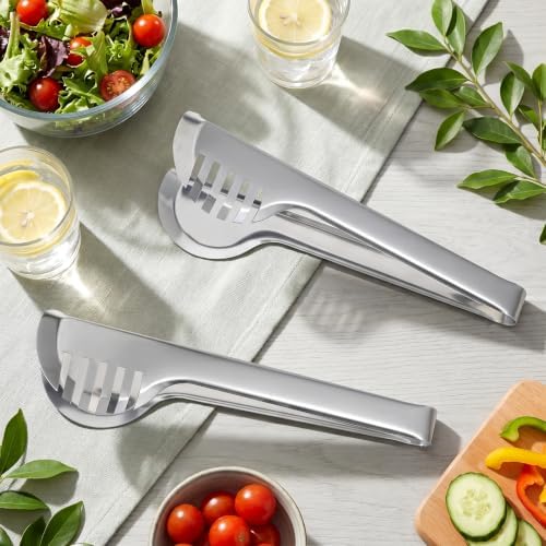 2 Pcs Salad Tongs for Serving 9.4 inch Non-slip & Easy Grip Salad Scissors