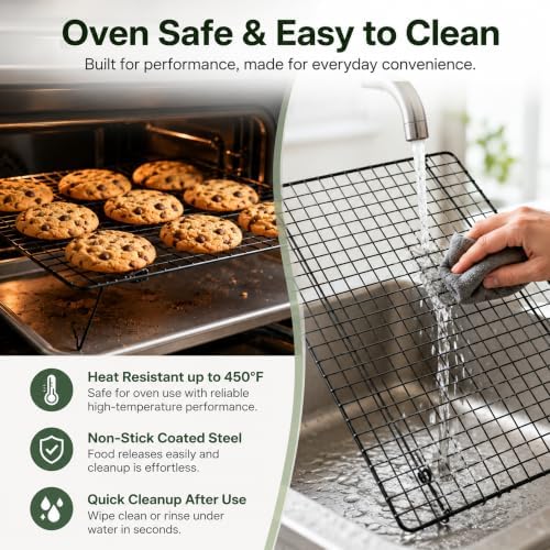 Cooling Rack 16"x10", 3-Tier Stackable & Collapsible Cooling Racks