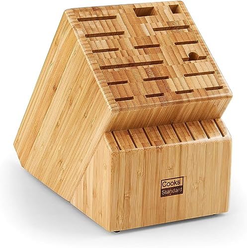 Cooks Standard Classic Bamboo 25-Slot Universal Knife Block without Knives