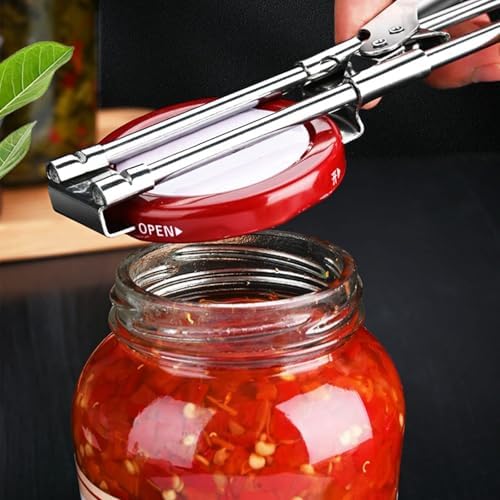 Jar Opener Bottle Opener, Adjustable Jar Openers, Multifunctional Stainless Steel Jar Lid Opener Gripper Can Opener for Weak Hands, Seniors with Arthritis, Manual, Kitchen Accessories