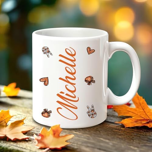 Hyturtle Personalized Fall Autumn Mug Gifts - Pumpkin Spice - Custom Name Coffee Cup Ceramic Mug 11oz 15oz - Autumn Gifts - Fall Thanksgiving Decor Gift - Birthday Christmas