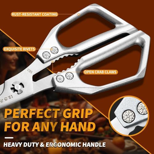 Huusk Kitchen Scissors for Food - Multifunction Kitchen Shears All Purpose